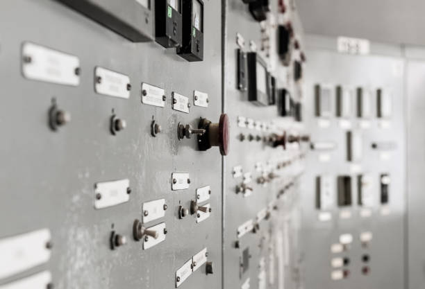 istock Industry. Regulation and control elements on the control cabinet. Close-up. 1208660943