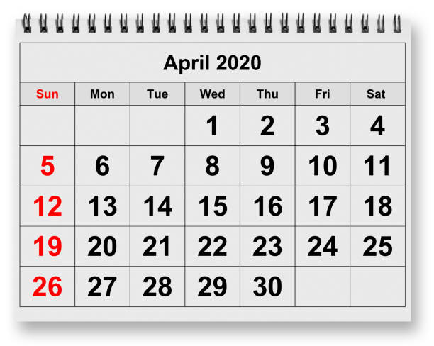istock Monthly calendar - April 2020 1208661216