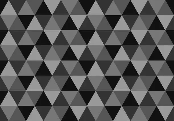 Vector illustration of Gray triangular seamless pattern.Low poly geometric background. Gray shades.
