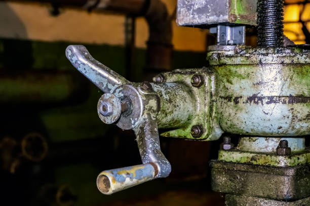 istock Old overlap mechanism. Detail. Close-up. 1208662593