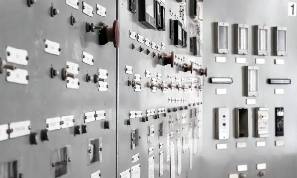 istock Industry. Regulation and control elements on the control cabinet. Close-up. 1208663798