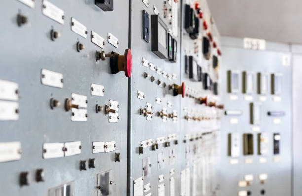 istock Industry. Regulation and control elements on the control cabinet. Close-up. 1208664091
