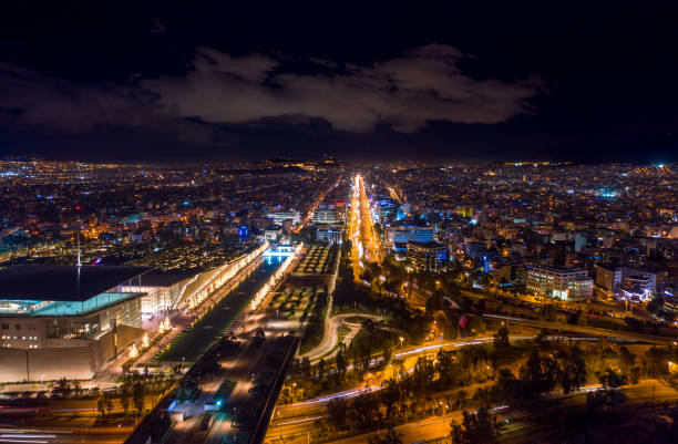 istock Athens Greece Syggrou Avenue downtown at night 1208665280