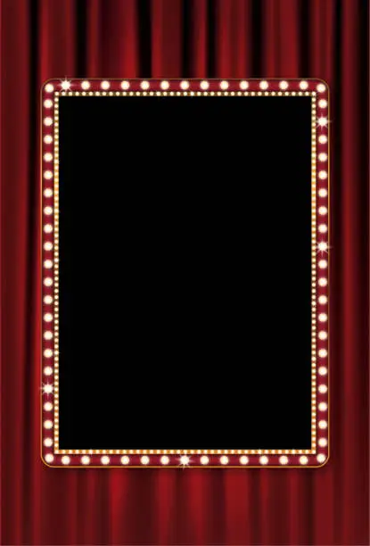 Vector illustration of Marquee and Curtain Background