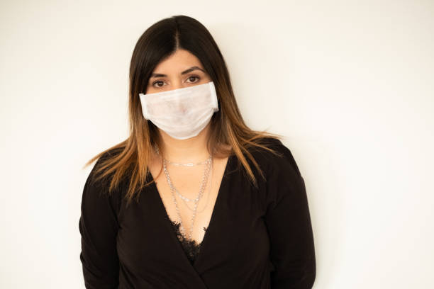 istock young woman with protection mask 1208669261