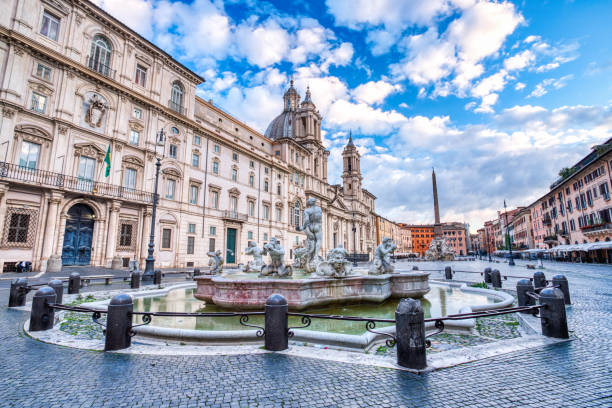 istock Main Fountain on Piazza Navona during a Sunny Day, Rome 1208672740