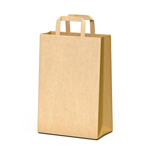 istock Brown paper carry bag 3D 1208675763