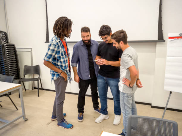 istock Group of university students at the classroom 1208676500