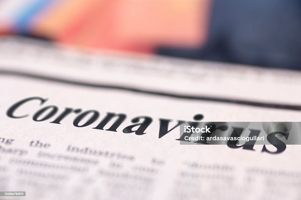 Giornale scritto sul Coronavirus - Foto stock royalty-free di Giornale