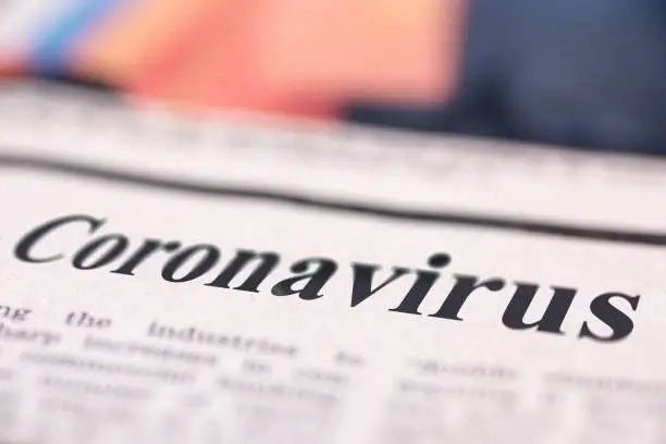 Photo of Coronavirus written newspaper