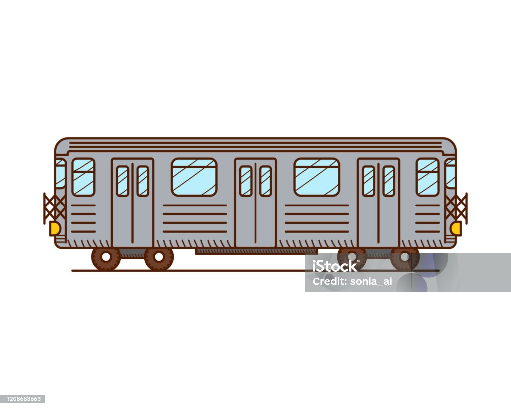 Subway Train Stock Illustration - Download Image Now - Subway, Car, Cartoon  - iStock