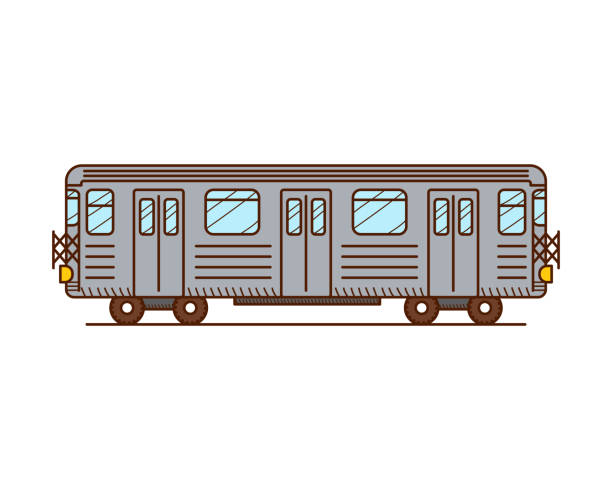 Subway train vector art illustration