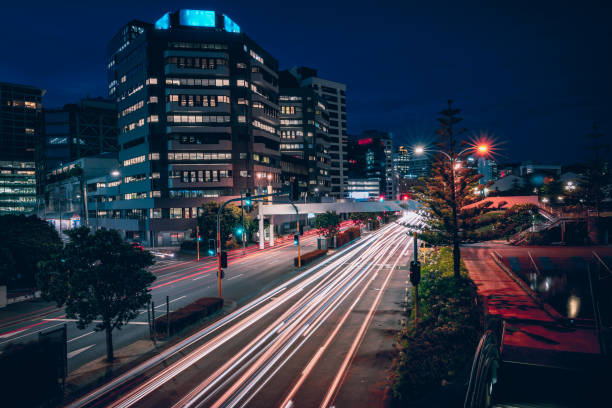 Light Trails On wellington At Night