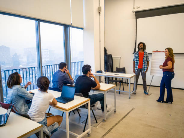 istock Group of university students at the classroom 1208691636