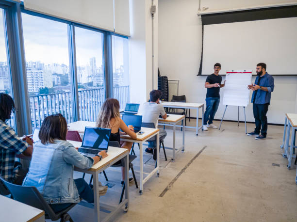 istock Group of university students at the classroom 1208691655