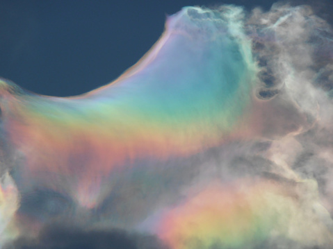 Colorful iridescent clouds in the sky in Minas Gerais, Brazil.