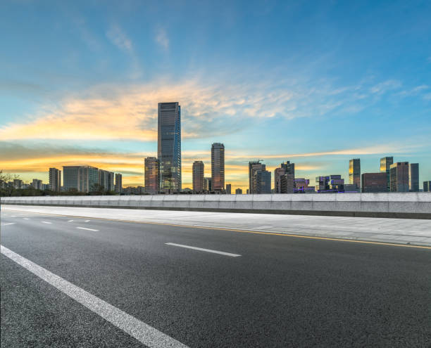 istock Asphalt highway with panoramic city skyline in Shenzhen 1208697785