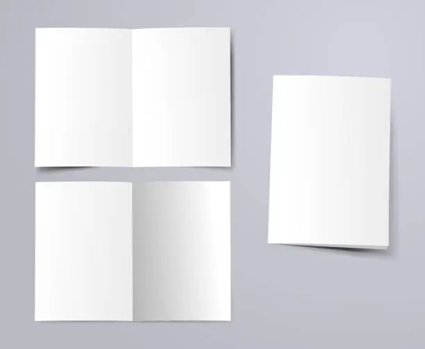 Vector illustration of blank a4 folded paper