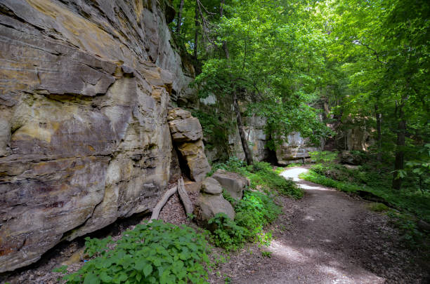istock Wildcat Den State Park Footpath Along Ancient Walls 1208705904