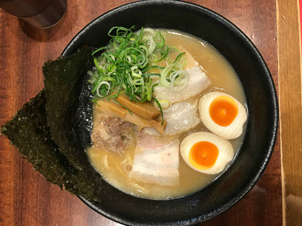istock Japanese noodle in pork bone soup. 1208706017