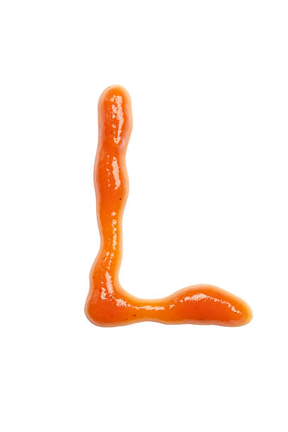 istock ketchup letter L, isolated on white background 120870754
