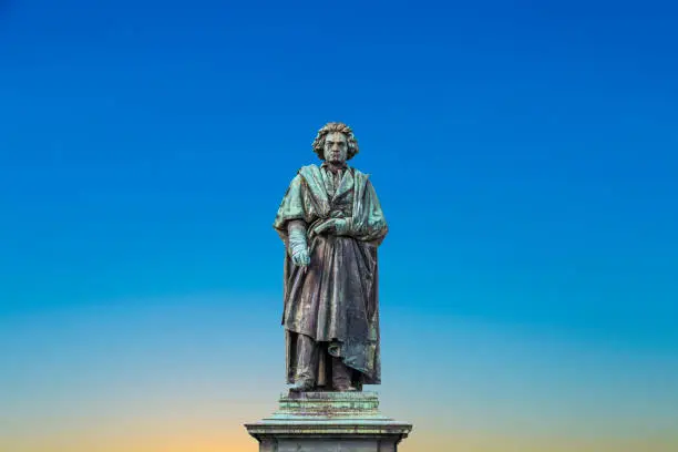 The Beethoven Monument on the Munsterplatz in Bonn, Germany