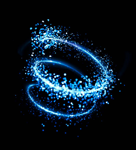 Spiral glitter gold black background. 3d illustration, 3d rendering.