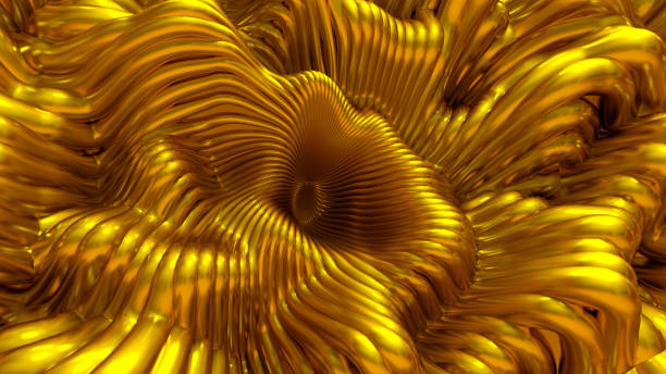 istock Abstract background with lines and waves. 3d illustration, 3d rendering. 1208718217