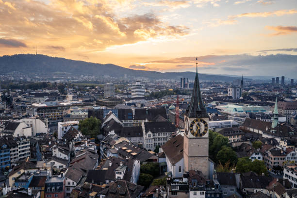 istock Zurich old town aerial view 1208720006