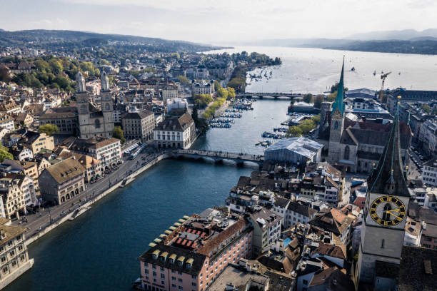 istock Zurich old town aerial view 1208720911