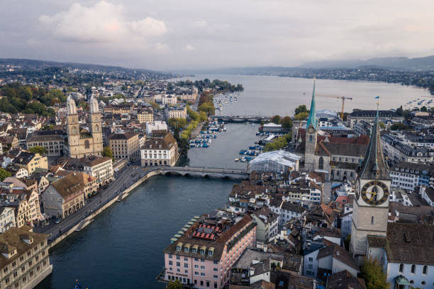 istock Zurich old town aerial view 1208721299