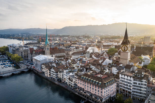 istock Zurich old town aerial view 1208721435