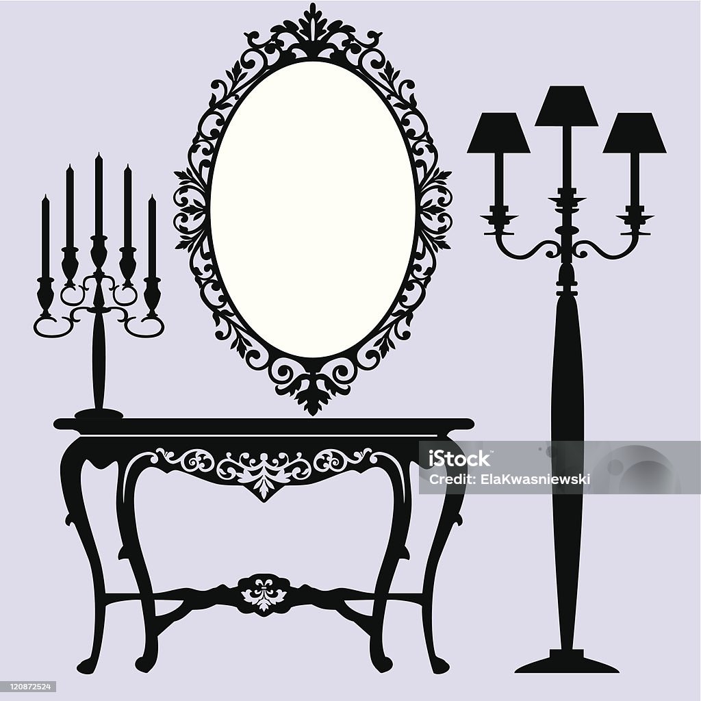 アンティーク家具 - 鏡のロイヤリティフリーベクトルアート