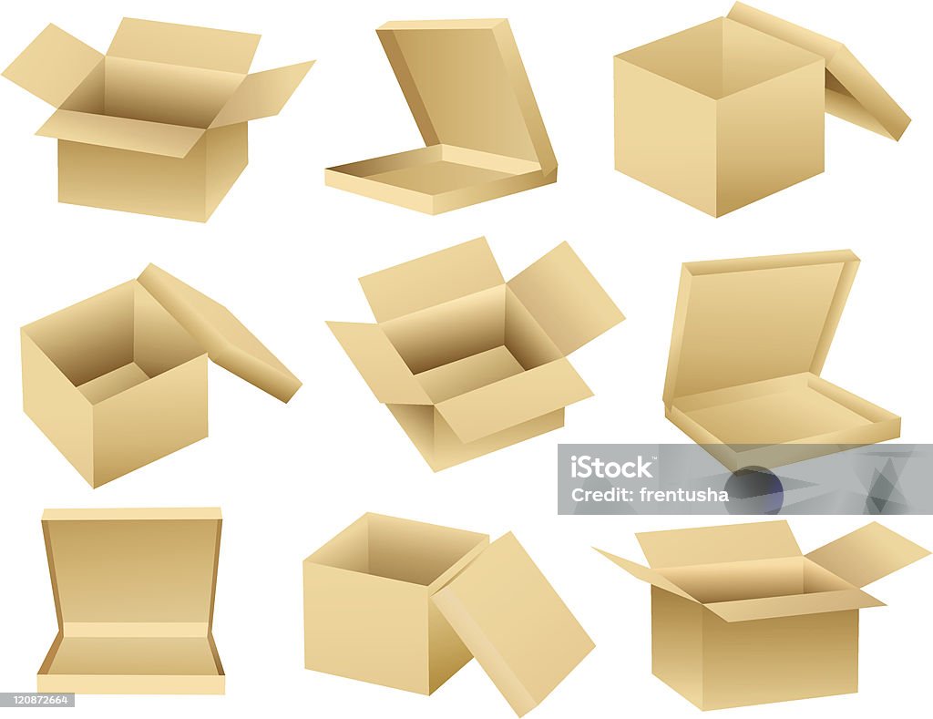 Open Empty Box Vector Vector Collection Of Open Empty Boxes Stock Illustration - Download ...