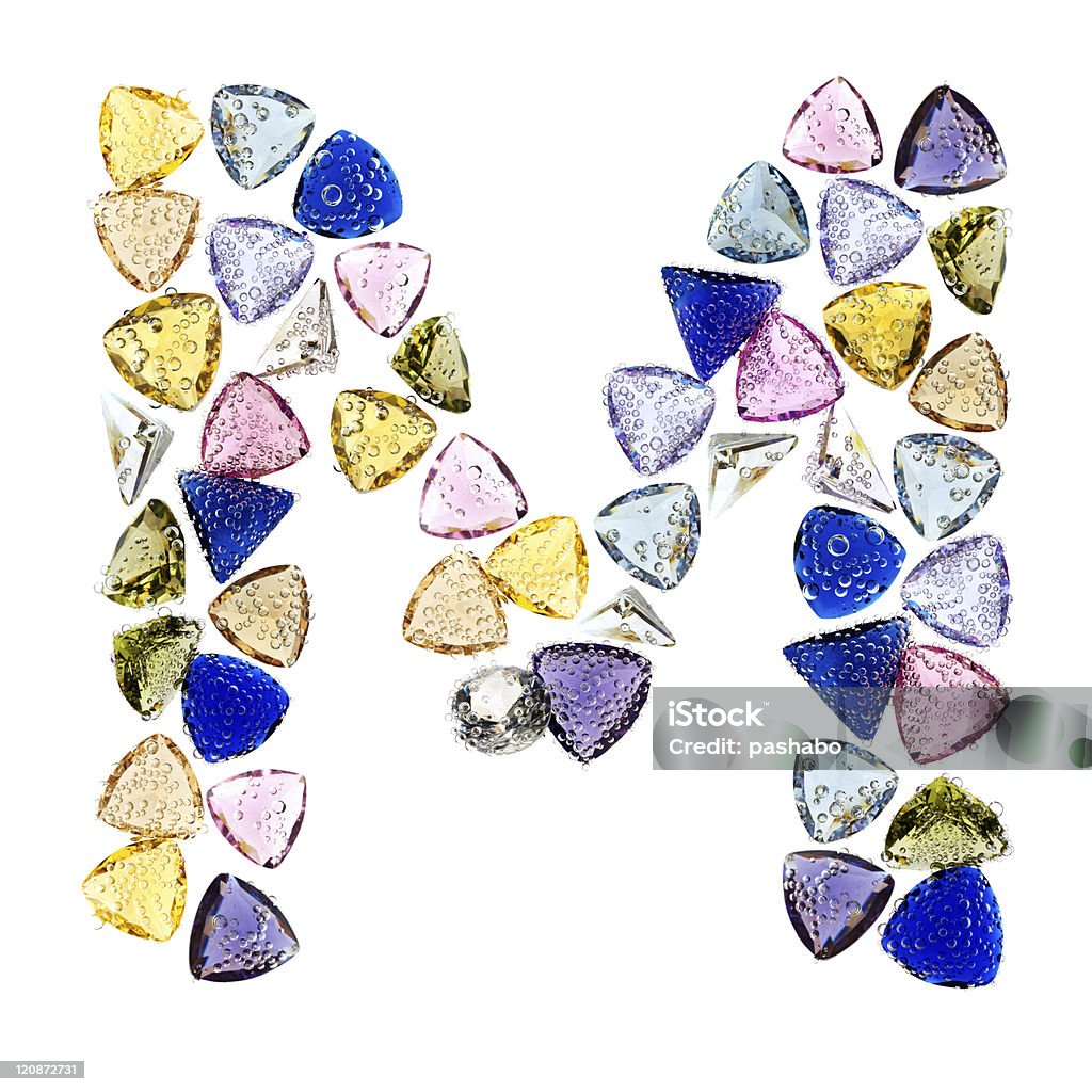 Gemstones Alfabeto letra A, isolado no fundo branco. - Royalty-free Diamante Foto de stock