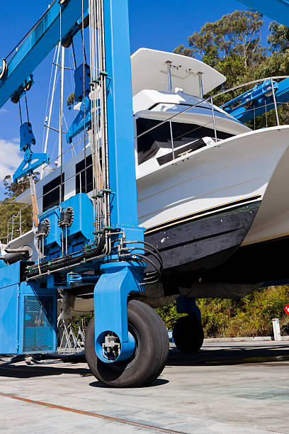 istock Shipyard with yacht ready for repairs 120872869