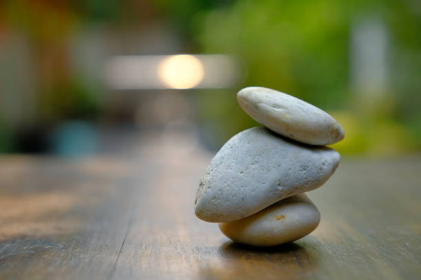 Stone arrangement into Zen style