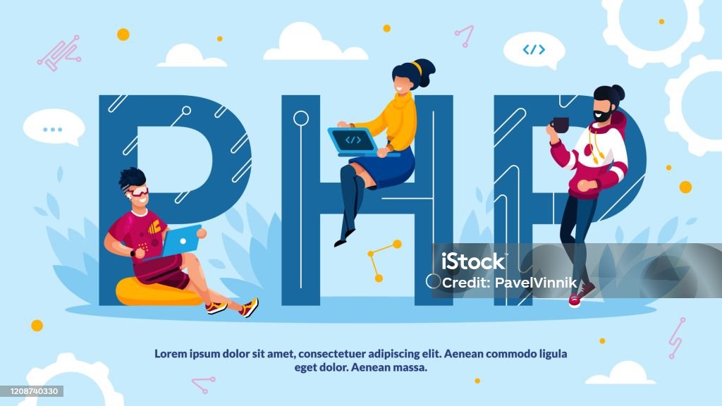 Php Programming Language And Software Development Stock Illustration ...