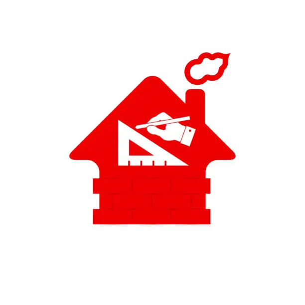 Vector illustration of Architectural bureau, house design vector icon
