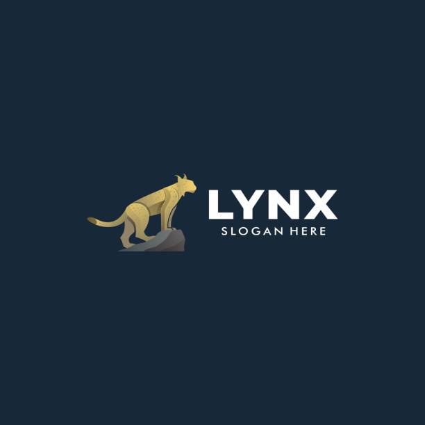 ilustrações, clipart, desenhos animados e ícones de ilustração vetorial lynx gradient estilo colorido. - mammals