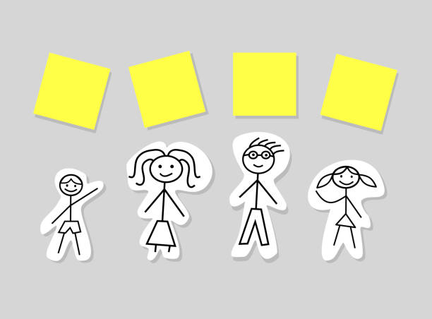 Happy Family With Place For Names Mother Father Girl And Boy Smiling Cartoon Family With Post It Notes Hand Drawn Stock Illustration - Download Image Now - iStock Happy Family With Place For Names Mother Father Girl And Boy Smiling Cartoon Family With Post It Notes Hand Drawn Stock Illustration - Download Image Now - iStock