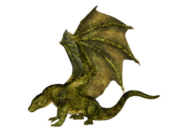 istock 3D illustration fantasy dragon on white 1208746630
