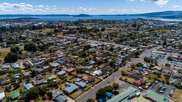 Rotorua Aerial View Rotorua Aerial View rotorua stock pictures, royalty-free photos & images