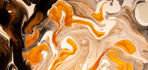 istock Fluid Art for modern banners of brown shadows, panorama 1208749532