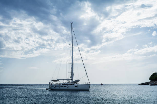 istock luxury  big white sailing yachts at the sea 1208756436