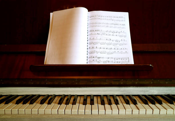 Vintage Piano with a Music Book