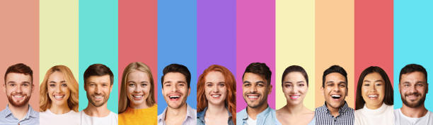 istock Collage of happy young diverse people photos over studio backgrounds 1208760475