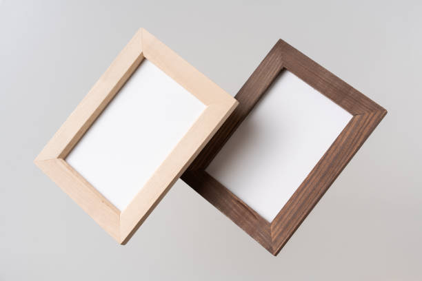 istock top view of two brown wood photo frame on white 1208761653