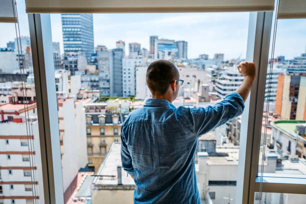 istock Man enjoying in Buenos Aires cityscape 1208761742