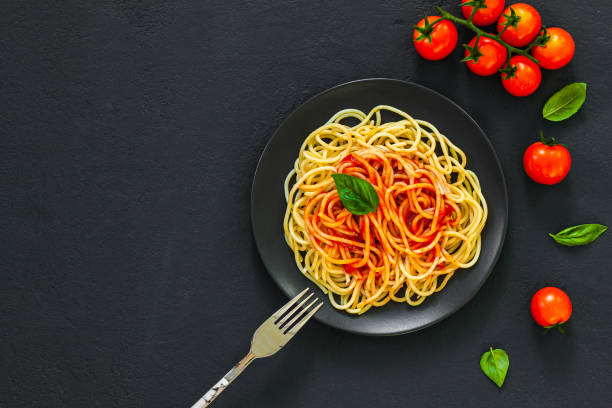 istock ?lassic italian spaghetti pasta with tomato sauce 1208763106